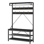 Banc à chaussures moderne avec porte-manteau, étagères de rangement
