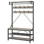 Banc à chaussures moderne avec porte-manteau, étagères de rangement