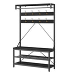 Banc à chaussures moderne avec porte-manteau, étagères de rangement