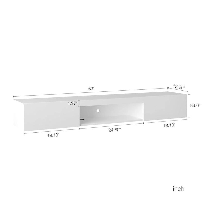 Meuble TV flottant mural 65" avec LED 16 couleurs