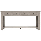Console 4 tiroirs 1 étagère de style vintage, table d'entrée classique, table de rangement derrière un canapé