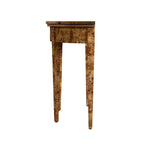Console demi-lune 4 pieds, Burl traditionnel / Burl clair
