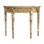 Console demi-lune 4 pieds, Burl traditionnel / Burl clair