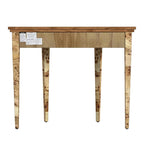 Console demi-lune 4 pieds, Burl traditionnel / Burl clair
