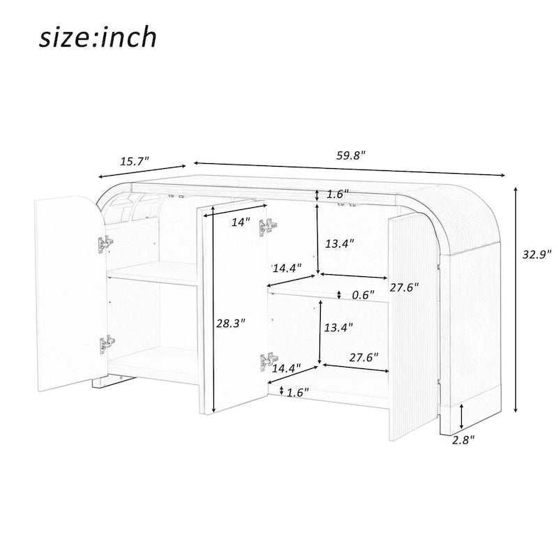 Meuble avec étagères réglables, pour bureau, salon et entrée