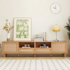 Meuble TV de style ferme moderne avec pieds en bois massif