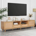 Meuble TV de style ferme moderne avec pieds en bois massif