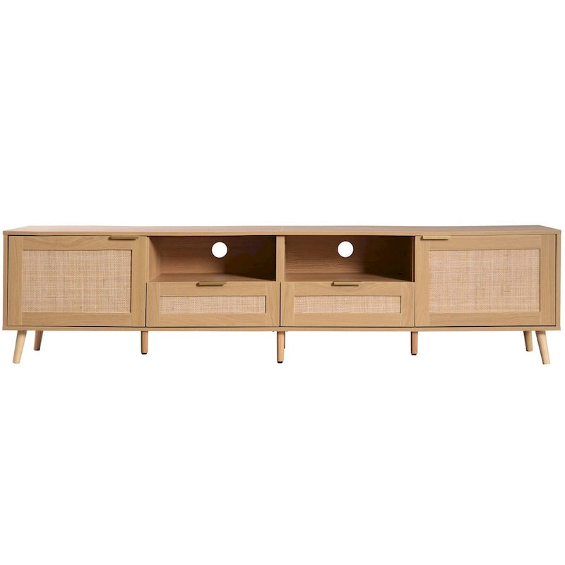 Meuble TV de style ferme moderne avec pieds en bois massif