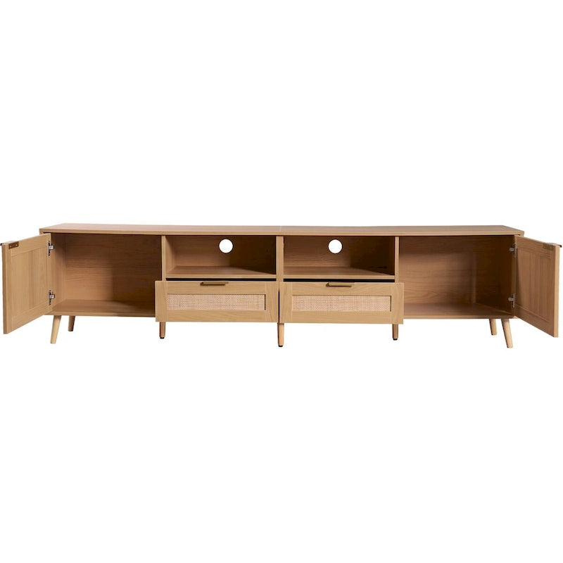 Meuble TV de style ferme moderne avec pieds en bois massif