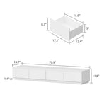 Meuble TV console lumineux blanc laqué brillant