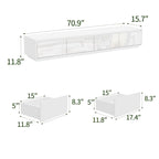 Meuble TV console lumineux blanc laqué brillant