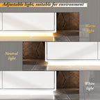 Meuble TV console lumineux blanc laqué brillant