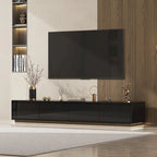 Meuble TV console lumineux blanc laqué brillant