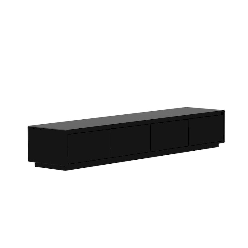 Meuble TV console lumineux blanc laqué brillant