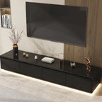 Meuble TV console lumineux blanc laqué brillant