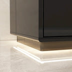 Meuble TV console lumineux blanc laqué brillant