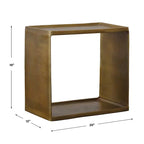 Table d'appoint Uttermost Derwent en laiton antique - 51 larg. x 48 haut. x 30 prof. (cm)