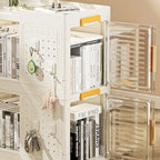Bibliothèque de rangement roulante à 4 niveaux avec roulettes
