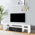 Meuble TV Ida 190 cm, 2 tiroirs, blanc laqué