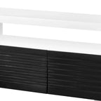 Meuble TV Ida 190 cm, 2 tiroirs, blanc laqué