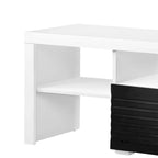 Meuble TV Ida 190 cm, 2 tiroirs, blanc laqué