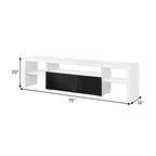 Meuble TV Ida 190 cm, 2 tiroirs, blanc laqué