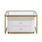 Table basse gigogne carrée moderne avec 2 tiroirs (lot de 2) Harper&Bright Designs