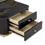 Table basse gigogne carrée moderne avec 2 tiroirs (lot de 2) Harper&Bright Designs