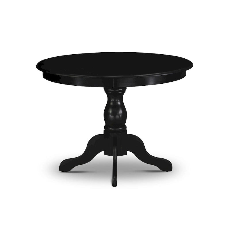 East West Furniture Ensemble de salle à manger 5 pièces - Une table à manger ronde et 4 chaises de salle à manger Parson, (option de finition et de revêtement)