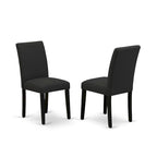 East West Furniture Ensemble de salle à manger 5 pièces - Une table à manger ronde et 4 chaises de salle à manger Parson, (option de finition et de revêtement)