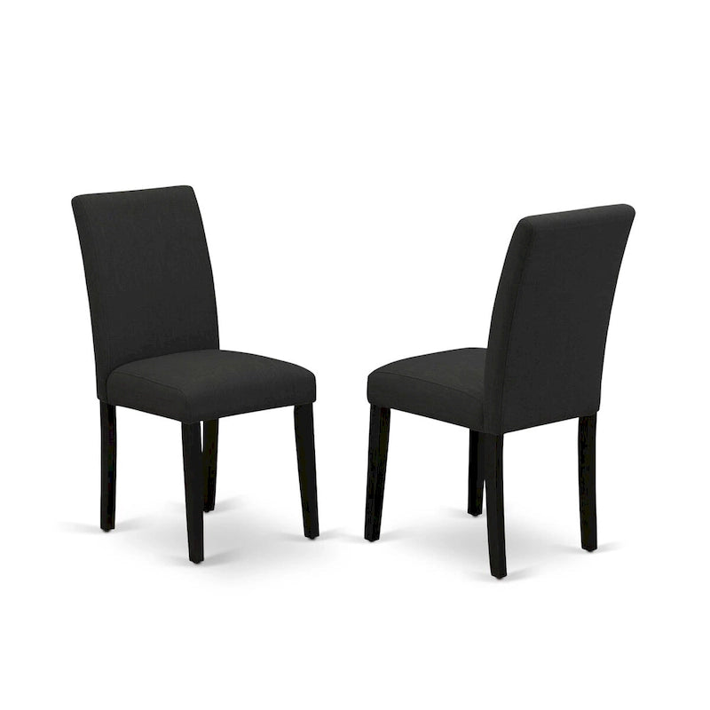 East West Furniture Ensemble de salle à manger 5 pièces - Une table à manger ronde et 4 chaises de salle à manger Parson, (option de finition et de revêtement)