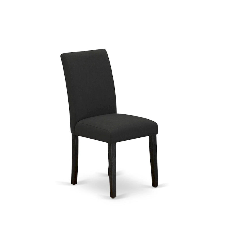 East West Furniture Ensemble de salle à manger 5 pièces - Une table à manger ronde et 4 chaises de salle à manger Parson, (option de finition et de revêtement)