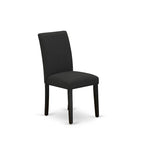 East West Furniture Ensemble de salle à manger 5 pièces - Une table à manger ronde et 4 chaises de salle à manger Parson, (option de finition et de revêtement)