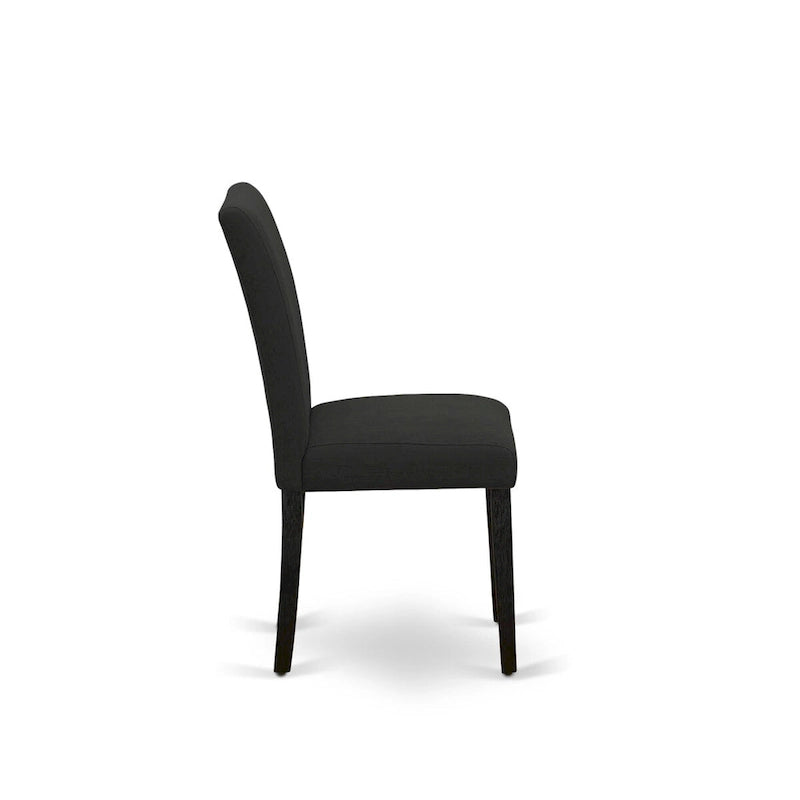 East West Furniture Ensemble de salle à manger 5 pièces - Une table à manger ronde et 4 chaises de salle à manger Parson, (option de finition et de revêtement)