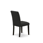 East West Furniture Ensemble de salle à manger 5 pièces - Une table à manger ronde et 4 chaises de salle à manger Parson, (option de finition et de revêtement)