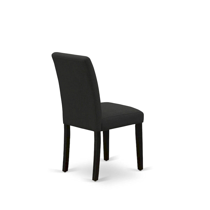 East West Furniture Ensemble de salle à manger 5 pièces - Une table à manger ronde et 4 chaises de salle à manger Parson, (option de finition et de revêtement)