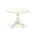East West Furniture Ensemble de salle à manger 5 pièces - Une table à manger ronde et 4 chaises de salle à manger Parson, (option de finition et de revêtement)