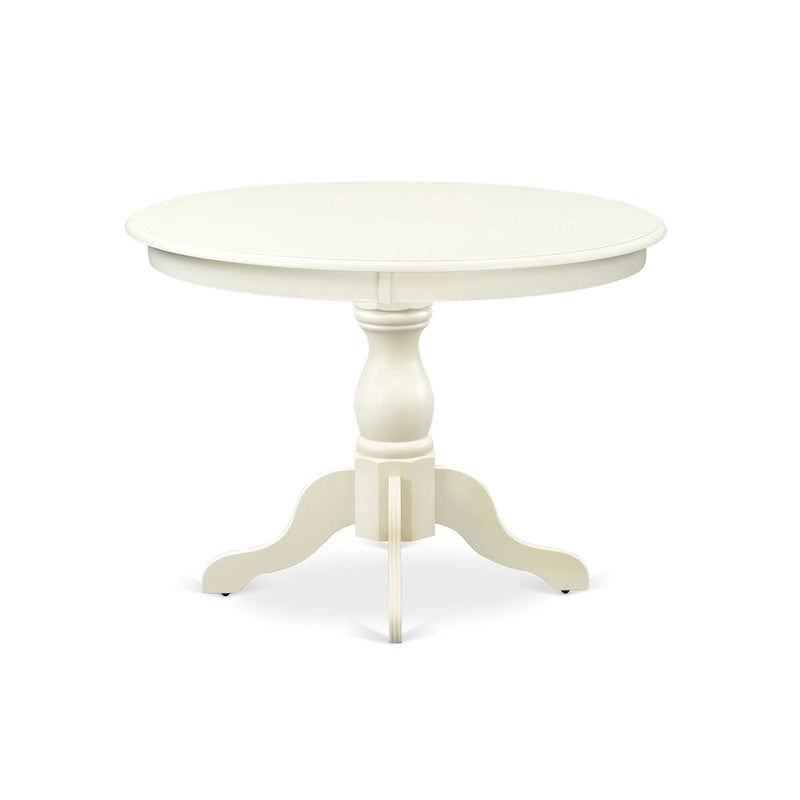 East West Furniture Ensemble de salle à manger 5 pièces - Une table à manger ronde et 4 chaises de salle à manger Parson, (option de finition et de revêtement)
