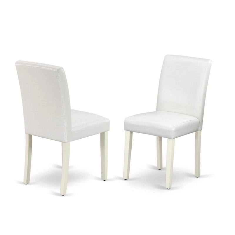 East West Furniture Ensemble de salle à manger 5 pièces - Une table à manger ronde et 4 chaises de salle à manger Parson, (option de finition et de revêtement)