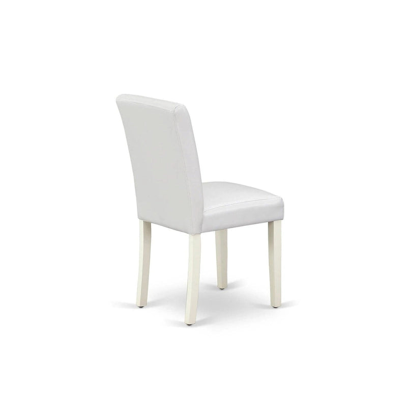 East West Furniture Ensemble de salle à manger 5 pièces - Une table à manger ronde et 4 chaises de salle à manger Parson, (option de finition et de revêtement)