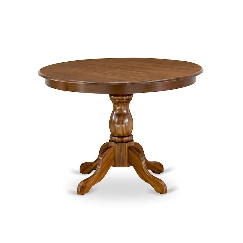 East West Furniture Ensemble de salle à manger 5 pièces - Une table à manger ronde et 4 chaises de salle à manger Parson, (option de finition et de revêtement)