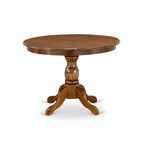 East West Furniture Ensemble de salle à manger 5 pièces - Une table à manger ronde et 4 chaises de salle à manger Parson, (option de finition et de revêtement)