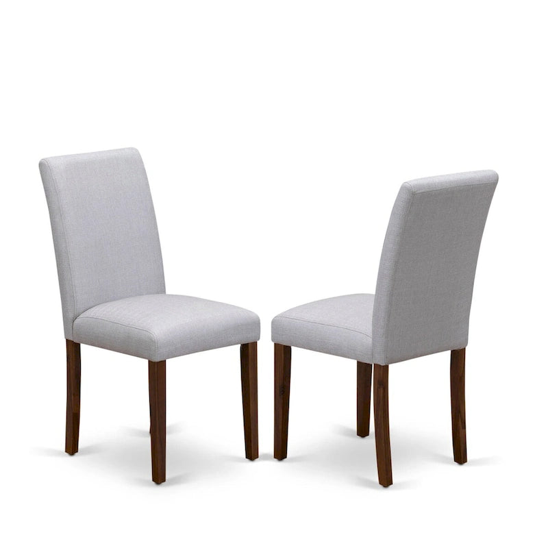 East West Furniture Ensemble de salle à manger 5 pièces - Une table à manger ronde et 4 chaises de salle à manger Parson, (option de finition et de revêtement)