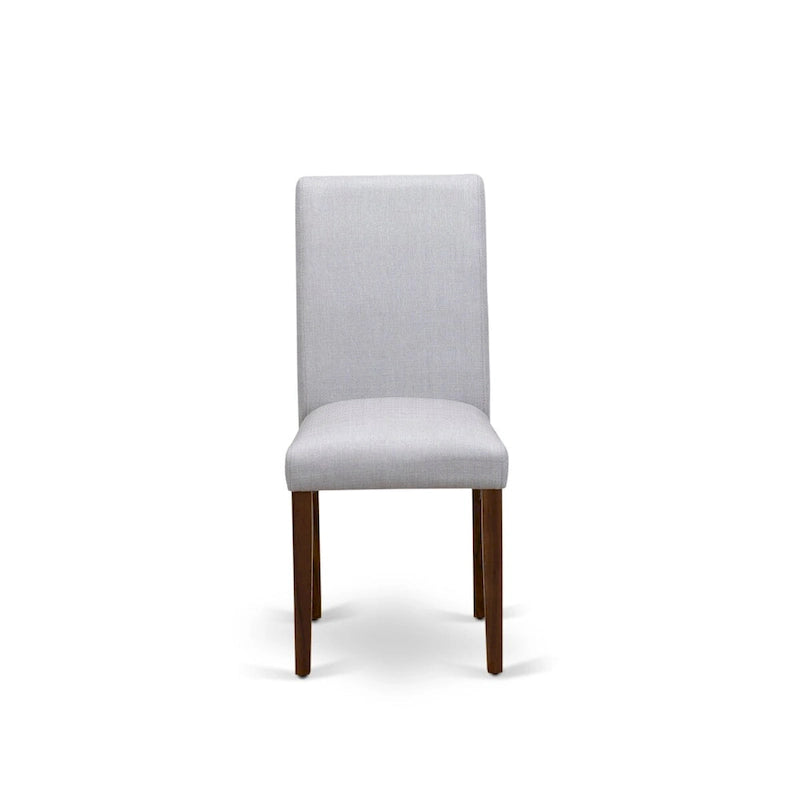 East West Furniture Ensemble de salle à manger 5 pièces - Une table à manger ronde et 4 chaises de salle à manger Parson, (option de finition et de revêtement)