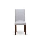 East West Furniture Ensemble de salle à manger 5 pièces - Une table à manger ronde et 4 chaises de salle à manger Parson, (option de finition et de revêtement)