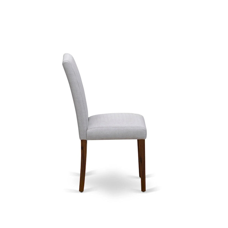 East West Furniture Ensemble de salle à manger 5 pièces - Une table à manger ronde et 4 chaises de salle à manger Parson, (option de finition et de revêtement)