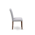 East West Furniture Ensemble de salle à manger 5 pièces - Une table à manger ronde et 4 chaises de salle à manger Parson, (option de finition et de revêtement)