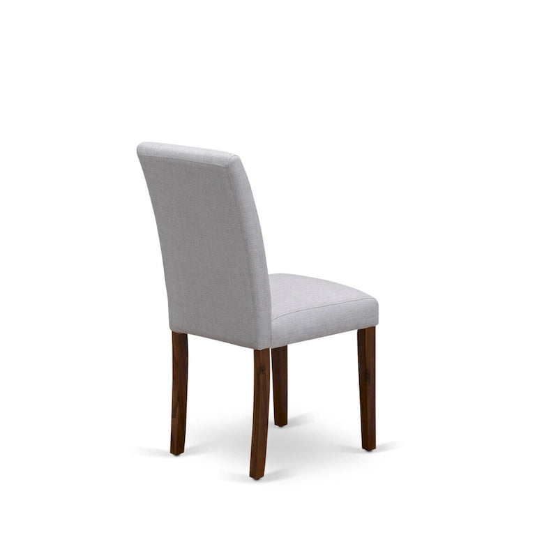 East West Furniture Ensemble de salle à manger 5 pièces - Une table à manger ronde et 4 chaises de salle à manger Parson, (option de finition et de revêtement)
