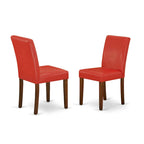 East West Furniture Ensemble de salle à manger 5 pièces - Une table à manger ronde et 4 chaises de salle à manger Parson, (option de finition et de revêtement)
