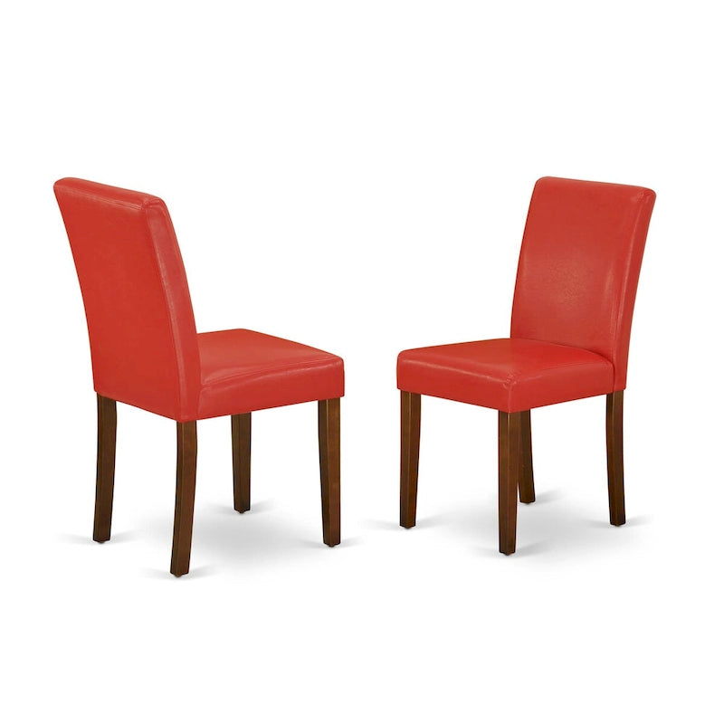 East West Furniture Ensemble de salle à manger 5 pièces - Une table à manger ronde et 4 chaises de salle à manger Parson, (option de finition et de revêtement)